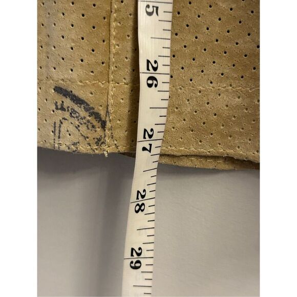 Vintage Chico's Chinese Wtitings Perforated leather suede Jacket size 2 / Large - Picture 7 of 9